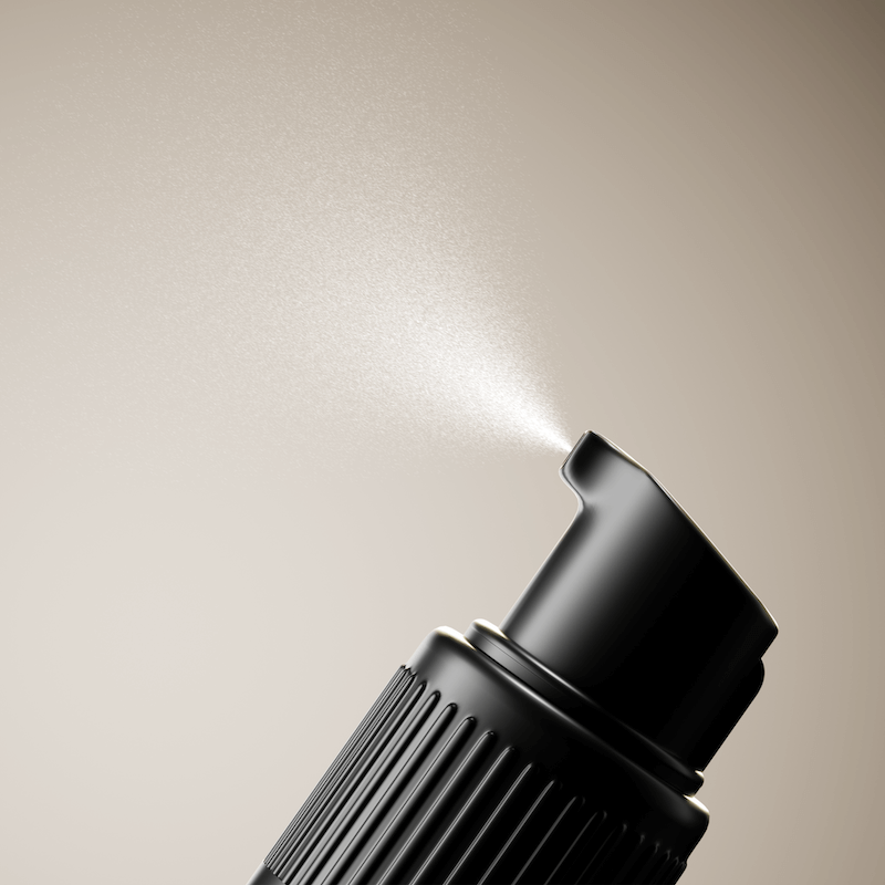 Blur volume powder voor haar met matte finish en extra textuur, spray applicator detail